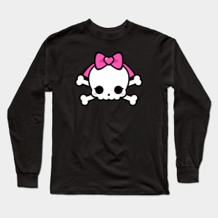 Cute Kawaii Skull and Bones Long Sleeve T-Shirt